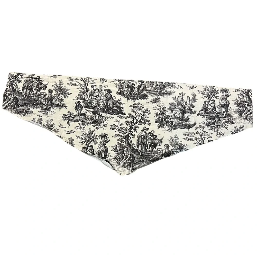 2 Waverly Home Classics Country Life Toile Cotton Valance Black White 52